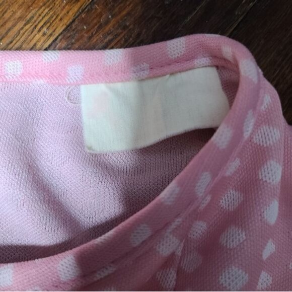 Vintage 60s Mod Pink White Polka Dot Pinup Rockabilly Dress - Picture 5 of 15